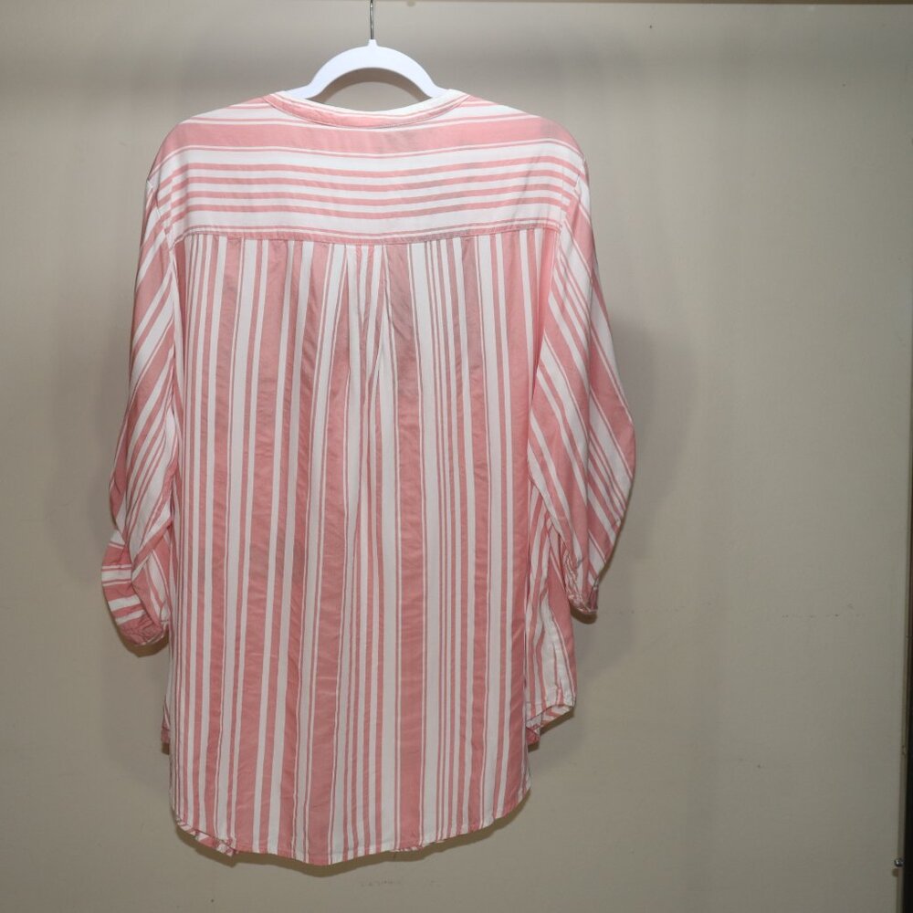 Torrid Harper Chambray Fit Pullover 3 4 Sleeve Blouse 3X - Picture 5 of 15